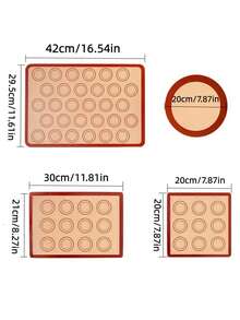 4pcs Silicone Baking Mat, Heat Resistant Non-Stick Reusable Oven Liner Pad - Multicolor - View 2