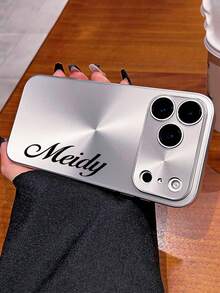 Ốp lưng điện thoại in chữ cái tùy chỉnh theo yêu cầu, họa tiết CD, bảo vệ camera, tương thích với iPhone 17 Pro Max, 16 Pro Max, 15 Pro Max, 14, 13, 12, 11 Pro Max, 16, 15, 14 Plus, 17 Air, chống sốc và bảo vệ mặt sau. - Bạc - Xem 3