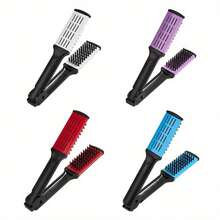 V-Shaped Hair Straightener, 2-In-1 Straightening And Curling Iron, Portable Non-Rechargeable Home Hair Straightening Comb - Multicolor - View 12