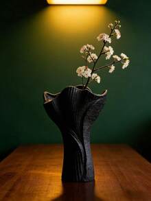 1件艺术雕塑花瓶，现代弧形边缘装饰花瓶，波西米亚极简侘寂美学花瓶，客厅、卧室、玄关架中心装饰摆件，北欧家居装饰花瓶 - 多色 - 查看 2