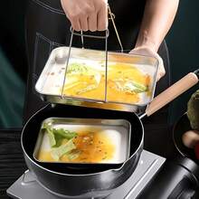1pc/3pcs Stainless Steel Flat Bottom Steamer Tray, Kitchen Food Storage Container, Suitable For Steaming Vegetables And Baking Cakes - Multicolor - View 5