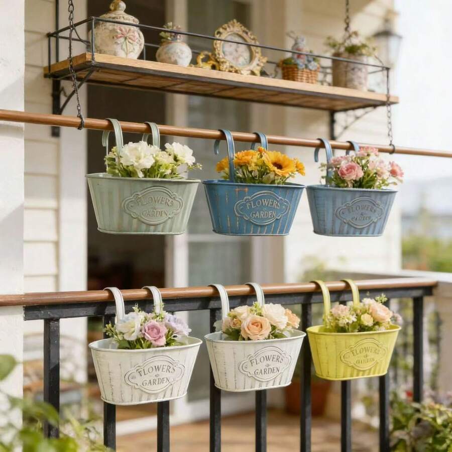 2/1pc Iron Art Vintage Flower Pot. Suitable For Planting Small Plants. Ideal For Garden, Room, Balcony, Cafe Decoration. Perfect As A Gift For Mother, Father.