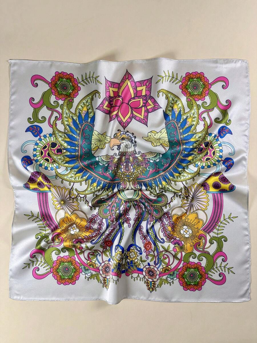 1件装女士趣味花卉蘑菇印花头巾/发带/发饰,打造时尚造型,适合海滩、假日等场合。 - 彩色 - 查看 1