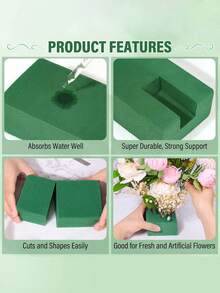 20pcs/10pcs/8pcs/1pc/2pcs/4pcs/6pcs 5.51" X 3.14" X 1.77" - Dry & Wet Floral Foam Bricks, Green Polystyrene Foam Blocks, Suitable For Flower Arranging, Plant Decor And DIY Crafts, Spring Floral And Handicrafts - Multicolor - View 9