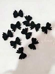 10 hạt silicon đen hình nơ, hạt trang trí và hạt ngăn hình nơ dễ thương, thích hợp để tự làm quà tặng Ngày của Mẹ, làm móc khóa và vòng tay, và làm đồ trang sức. - màu đen - Xem 8