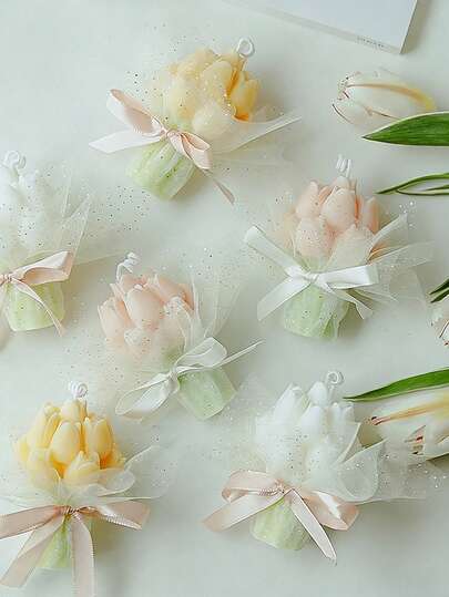 1 Nến thơm hình bó hoa tulip, nến sáp đậu nành không khói, hương thơm lâu dài, thiết kế tươi mát mùa xuân, quà tặng thủ công dành cho phụ nữ, lý tưởng cho quà tặng đám cưới, cầu hôn phù dâu, Ngày của Mẹ, tiệc mùa xuân và quà tặng bạn gái.