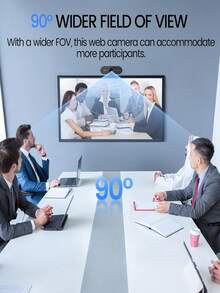 1080P高清专业USB网络摄像头（内置麦克风），适用于笔记本电脑和台式电脑，专为家庭在线课程、直播和高清视频会议而设计。 - 黑色 - 查看 2