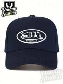 Dutch,1 Cap - Unisex Lettering &Print Hip-Hop Street-Style Baseball Cap Trucker Hat, Dad Hat, Hip-Hop Cap - Ideal For Outdoors, Travel, Hiking, And The Beach - Navy Blue - View 1
