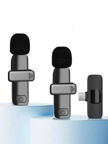 Wireless Lavalier Microphone For Smartphones, Type-C Interface, Plug And Play, 2.4G Ultra-Low Latency, Built-In Noise Reduction Chip, Suitable For Video Recording, Interviews, Podcasts, Vlogging - Black - View 3