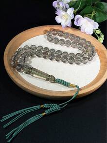 1pc Muslim Handmade Transparent 45 Beads Tassel Prayer Beads Bracelet, Elegant Unisex Muslim Rosary - Multicolor - View 7