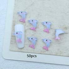 20/50/100pcs Dolphin Decorations, Phone Case Decor, Scented Resin Ocean Animal Series Accessories For DIY Crafts - Dolphin Nail Art - View 11