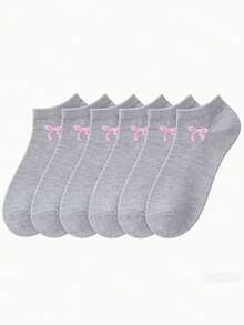 20/15/10/9/5/1雙女款短襪隱形襪，白色、黑色、灰色，可愛卡通細節，透氣吸濕，柔軟順滑，適合節慶、運動、休閒、商務及日常穿著，四季通用，隨機配色組合 - 彩色 - 查看 4