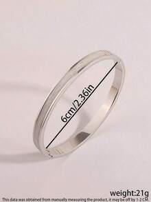 1pc Stainless Steel Beach Style Bracelet For Women, Perfect For Daily Wear, Graduation Or Birthday Gift - 銀級 2 - 查看 4