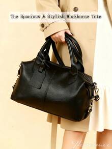 Womens PU Leather Handbags Crossbody Purse Large Satchel Tote Bag Ladies Shoulder Bag.Family Gathering Tote.Crossbody Bag.Pouch / Travel OrganizerSling Bag, Messenger Bag .Winter Travelling Tote Bags. Snow Day Backpacks. Thanksgiving Bags.Mother's Day Gifts, Valentine's Day Gifts, Christmas Gifts - 彩色 - 查看 9