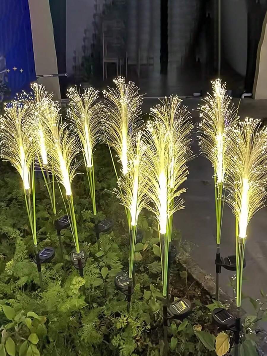 1pc Solar Powered Reed Grass Garden Light, Waterproof Warm White LED Outdoor Path Light, Suitable For Lawn, Patio, Yard Decor