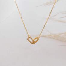 1 chiếc dây chuyền mặt dây bằng thép không gỉ, dây chuyền hình kẹp giấy mạ vàng tinh tế, dây chuyền hình bầu dục hở tối giản dễ thương, quà tặng trang sức cho phụ nữ. - Cái kẹp giấy - Xem 4