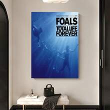 Enmarcado Póster plano 2D, 2D plano, 1 pieza, con marco de potrillos. Lienzo de la portada del álbum Total Life Forever de Foals, ideal para decorar salas de estar, dormitorios, baños, cocinas, oficinas y cafeterías - Enmarcado - Ver 3