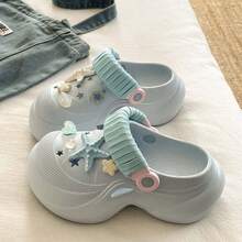 2026 New Thick Bottom Slip-On Sandals, DIY Accessories, Casual Comfortable Beach Wear - Light Blue - View 2