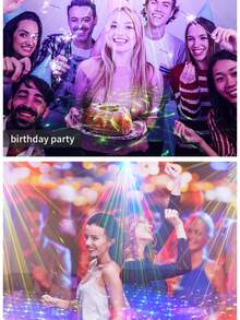 3-In-1 Stage Light DJ Disco Lighting Effect UV Laser Light RGB Sound-Activated Strobe Light With Remote Control, Suitable For Indoor Holiday Birthday Home Party Karaoke Bar KTV Bar Dance Party Wedding Celebration Party Decoration Light - USB Charging Device - View 7