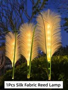 1pc Solar Powered Reed Grass Garden Light, Waterproof Warm White LED Outdoor Path Light, Suitable For Lawn, Patio, Yard Decor - Solar Lights - View 14