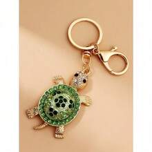 Sparkly 3D Sea Turtle Keychain For Women, Realistic Ocean Animal Pendant With Rhinestone-Studded Alloy Shell, Glitter Y2K Aesthetic Bag Charm For Backpack Purse Car Keys, Durable Metal Key Ring Accessory, Unique Gothic Birthday Gift For Teen Girls Young Adult Friends Travel Cruise Vacation Souvenir - màu xanh lá - Xem 1