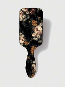 1 Retro Floral Pattern Printed Large Paddle Cushion Brush Smooth Hair Brush Massage Comb - Multicolor - View 5