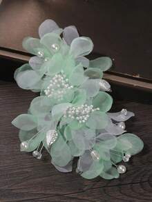 1pc Handmade Vintage Peach Blossom Floral Hair Clip, Elegant Hairpiece For Summer, Photography, Performance, Hanfu Costume,Wedding Hair Accessories - 89921 紫色 - 查看 4