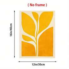 1 pezzo Stampa artistica astratta piatta gialla a forma di foglia, opera d'arte murale minimalista di piante, illustrazione botanica moderna, decorazione in tonalità calde della terra, interessante dipinto su tela come decorazione murale per casa, camera da letto, cucina, soggiorno, bagno, hotel, caffè, ufficio - G - Visualizzare 2