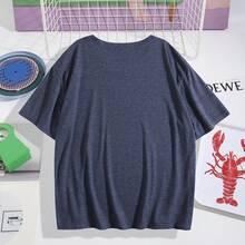 (Authorized By Disney Genuine) T-Shirts Printed Before And After The Signature Of All Members Of Toy Story, Buzz Lightyear Woody+All Members Of The Toy Family+All Members Of The Role Signature Cotton Tops, The Fabric Is Soft, Comfortable And Breathable, Suitable For Daily Wear, Shopping, Travel, Parties And Home Use. It Is Also Suitable As A Beautiful Gift. Every Woman Should Have One. - 藏蓝色 - 查看 2