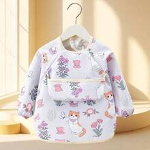 婴儿连帽喂食连衣裙 防水双面婴儿围兜 婴儿喂食围兜 超柔软防水婴儿喂食围裙 - 彩色 - 查看 11