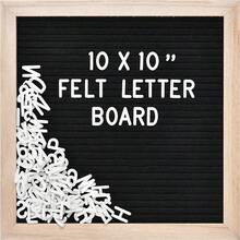 10x10 毡记事板，带木制字母装饰，包括 2 个字母支架和织物袋 - 黑色 - 查看 11