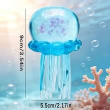 High-Quality Transparent Multi-Color Glitter Jellyfish Ornament, Cute Ocean-Themed Desktop Decoration, Soft Handheld Stress-Relief - 粉紅色 - 查看 8
