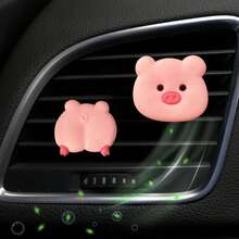 1/2 Cute Pig Head/Pig Butt Car Air Vent Decor, Car Fragrance Decor, Suitable For Male And Female Vehicles - Multicolor - View 10