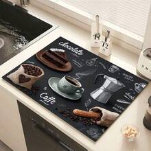 1pc 2D Coffee Heat-Resistant Anti-Slip Top Measurement Cover, Scratch-Resistant Rubber Protective Mat. Can Be Used As A Coffee Protective Mat, Quick-Drying Rubber Anti-Slip Protective Mat, Perfect For Coffee Bars, Home Use, Stylish Anti-Slip Scratch-Resistant, Perfect For Tabletop Gatherings. - Multicolor - View 16