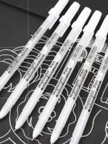 12-Pack White Highlighter Pens - 0.6-0.8mm Art Markers For Creative Drawing, School And Design - A-0.8mm - 查看 2