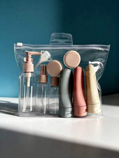 Travel Refillable Bottle Set Spray Lotion Shampoo Shower Gel Tube Bottling Cosmetic Empty Liquid Container Portable Tool Refill