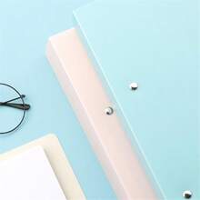 1 pieza Carpeta con 2 orificios y 4 anillos tamaño A4, organizador de archivos con doble capa extraíble para documentos, exámenes y papeles, artículos escolares - Multicolor - Ver 11