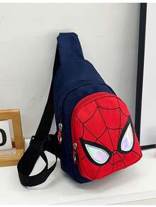 Disney Marvel Spider-Man Hero Shoulder Bag, Unisex, Street Style Chest Bag, Crossbody Bag, Lightweight Travel Backpack, Casual Outdoor Shoulder Bag, Adjustable Shoulder Strap, Fashionable Red And Black Shoulder Bag. - Multicolor - View 8