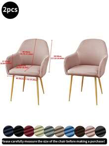 1pc/2pcs/4pcs/6pcs Solid Color New Curved Milk Silk Chair Cover, High Elastic Splash-Proof Dust-Proof Decorative Full Chair Slipcover, Suitable For Hotel, Living Room, Study, Dining Room, Daily Use, Light Mocha, Black, Light Gray - Multicolor - View 39