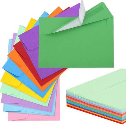 65 Buste Colorate, Buste 4 X 6, Buste per Cartoline A4, Buste per Inviti, Buste per Inviti Stampabili per Matrimoni, Inviti, Foto, Cartoline, Biglietti di Auguri