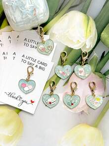 1 Set Nurse Medical Series Party Keychain Gift Pack - Includes Thank You Card, Stethoscope, Nurse Cap, Syringe, Dot And Heart Design Keychain, Simple Classic Style, Car Hanging Pendant, Gift For Nurses And Doctors - Suitable For Nurse/Doctor Graduation, Retirement, Medical Theme Events Gifts For Mother, Father, Graduation, And Teacher - Multicolor - View 2