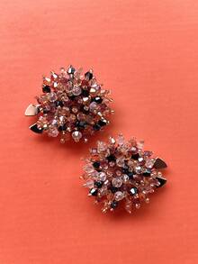 1pc/2pcs Elegant Pearl Button Cover, Shirt Button Cover Clip-On Crystal Cuff Link Cover, Suitable For Tuxedo And Wedding Dress Decoration - Multicolor - View 5