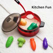 Juego de cocina mini para niños, juguetes de cocina de juego de rol, utensilios de cocina realistas & accesorios de comida de juguete, juego de rol educativo que desarrolla la habilidad manual, la imaginación & las habilidades sociales, para niños & niñas de 3-8 años, ideal para el aprendizaje temprano & el juego interactivo en interiores - Multicolor - Ver 5