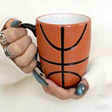 Ceramic Coffee Mug Drinking Cup, High-Quality Wine Cups, 11OZ Basketball-Shaped Ceramic Coffee Cups - Hand Wash Only, Heat-Resistant, Reusable, The Perfect Gift For Coffee Lovers - Perfect Gifts For Christmas, Thanksgiving, Valentine's Day, And Sports Enthusiasts, Also Suitable For Juice, Milk, And Coffee,Sports Style, 4PCS - Orange - View 5