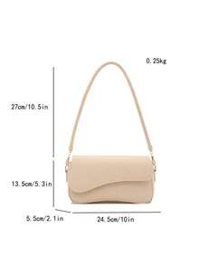 Fashionable Leopard Print Asymmetrical Flap Vintage Minimalist Elegant Shoulder Bag - Beige - View 6