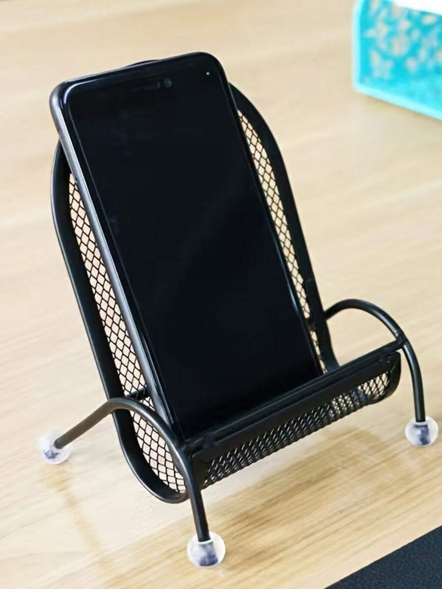 Creative Chair-Shaped Phone Holder - Stable & Weighted Design | Cute Slouchy Desk & Bedside Universal Phone Stand (Suitable For All Seasons) - Multicolor - View 1