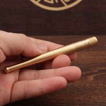 Pure Brass Vintage Tobacco Pipe, Portable Metal Smoke Rod Dual-Purpose Filter Nozzle Retro Dry Tobacco Stem - Ống hút thuốc bằng gỗ hồng mộc (đóng gói riêng lẻ) - Xem 10