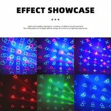 Bola de discoteca 3D, luz láser estroboscópica, proyector de luz de 5 efectos con activación por sonido y control DMX, adecuado para fiestas en casa, bares, clubes de karaoke, escenarios de bodas, actuaciones en vivo y celebraciones de festivales - Ver 5