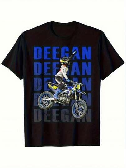 Camiseta Infantil para Niños con Diseño Retro de Motocicleta HD38 - Manga Corta Suave, Diseño en Negro, Azul y Blanco, Adecuada para Jóvenes, Navidad, Año Nuevo, Día de San Valentín, Camiseta Deportiva, Diseño Alegre, Material Suave