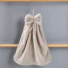 Soft Absorbent Square Hand Towel With Hanging Cord, Convenient For Hanging, Kitchen Cleaning Cloth. Reusable Coral Fleece Towel, Soft And Absorbent, No Shedding, Essential Cleaning Tool For Home Use, Can Be Used As Hand Towel, Kitchen Wipe, Household Cleaning, Outdoor Carry, Camping, Fishing, Beach, Cycling, Car Cleaning And More Scenarios - Coffee Brown - View 4